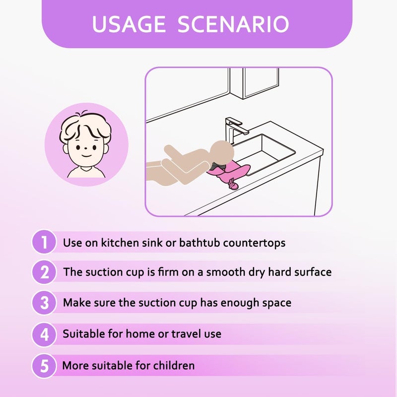 Nolasalon Portable Shampoo Basin for Kids, Baby, Children,Tear Free Hair Washing Basin Tray at Home (Purple) - Image 2